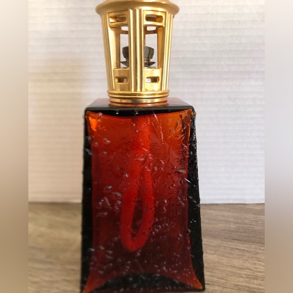 1950s Amber Glass Fragrance Lamp with Gold Top - Picture 8 of 15
